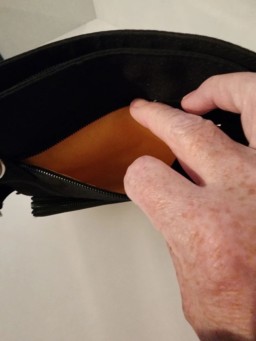 Black Crossbody Bag with White Daisy Print